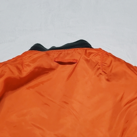 VINTAGE 80s US Army Green Orange Reversible Flyers Jacket Flight Jacket Airforce - Picture 15 of 16